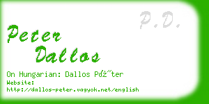 peter dallos business card